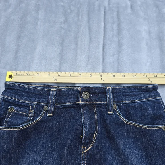 Denizen By Levis Womens Denim Skirt Size 4 Dark Wash With Pockets - Picture 4 of 8